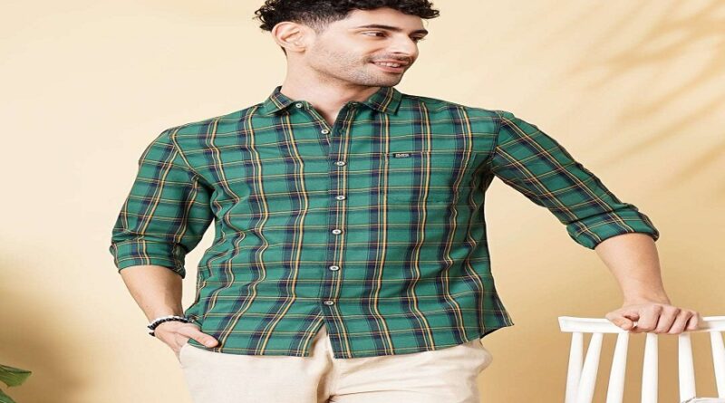 green check shirt mens